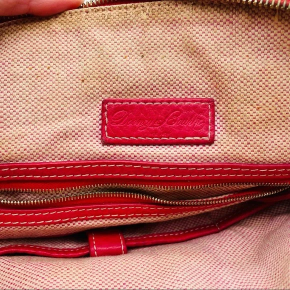 Dooney & Bourke Dillan double pocket satchel in dark pink - Picture 13 of 16